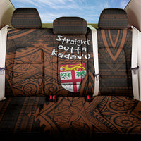 Straight Outta Kadavu Fiji Back Car Seat Cover Tribal Polynesian Tattoo Coat Of Arms Flag TS04 One Size Brown Black - Polynesian Pride