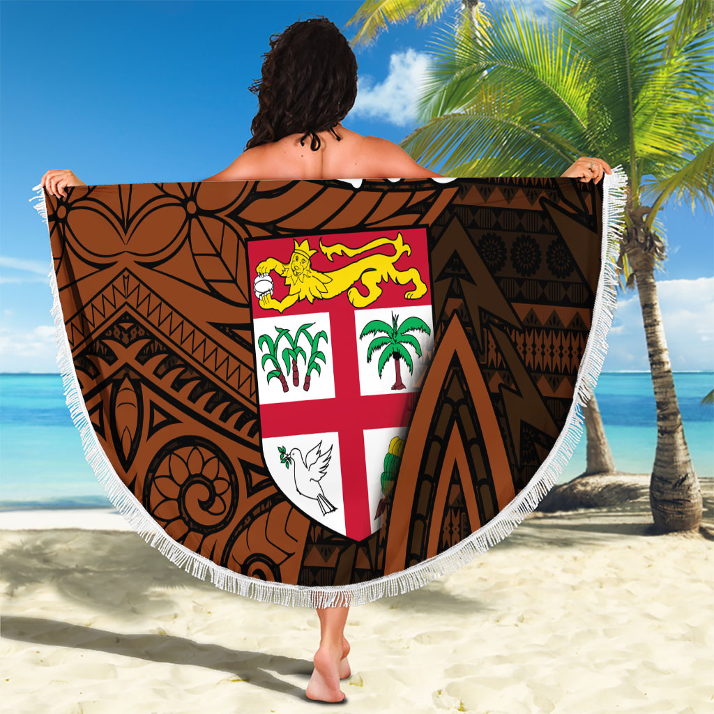Straight Outta Kadavu Fiji Beach Blanket Tribal Polynesian Tattoo Coat Of Arms Flag TS04 - Polynesian Pride