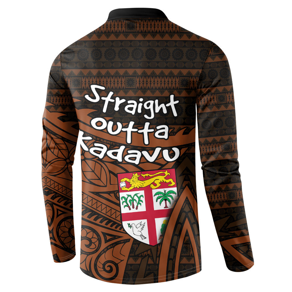 Straight Outta Kadavu Fiji Button Sweatshirt Tribal Polynesian Tattoo Coat Of Arms Flag TS04 - Polynesian Pride