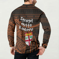 Straight Outta Kadavu Fiji Button Sweatshirt Tribal Polynesian Tattoo Coat Of Arms Flag TS04 - Polynesian Pride