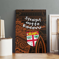 Straight Outta Kadavu Fiji Canvas Wall Art Tribal Polynesian Tattoo Coat Of Arms Flag TS04 - Polynesian Pride