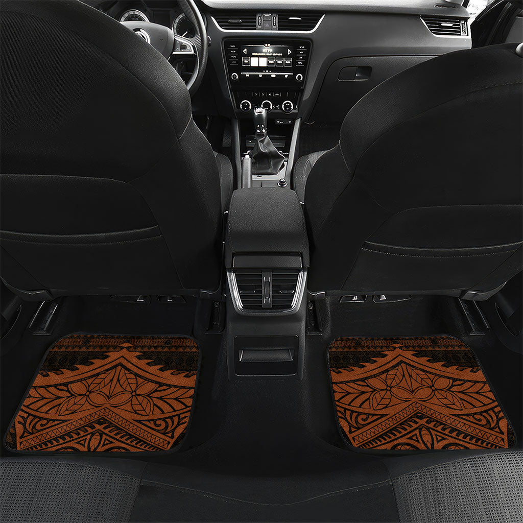 Straight Outta Kadavu Fiji Car Mats Tribal Polynesian Tattoo Coat Of Arms Flag TS04 Set 2pcs - Back Brown Black - Polynesian Pride