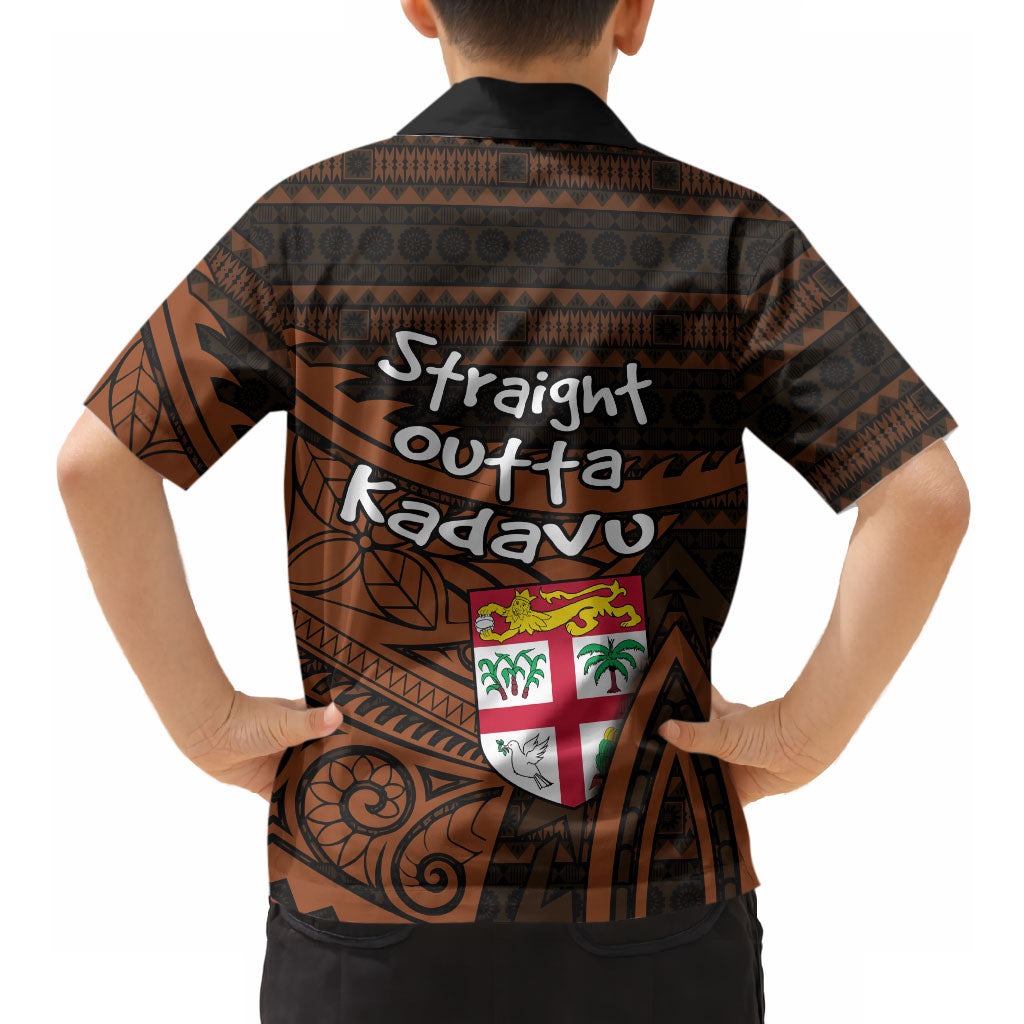 Straight Outta Kadavu Fiji Hawaiian Shirt Tribal Polynesian Tattoo Coat Of Arms Flag TS04 - Polynesian Pride