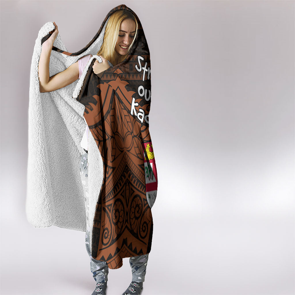 Straight Outta Kadavu Fiji Hooded Blanket Tribal Polynesian Tattoo Coat Of Arms Flag TS04 - Polynesian Pride