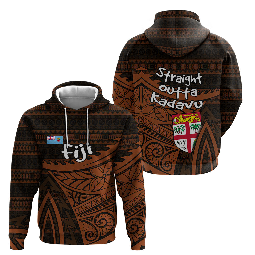 Straight Outta Kadavu Fiji Hoodie Tribal Polynesian Tattoo Coat Of Arms Flag TS04 - Polynesian Pride