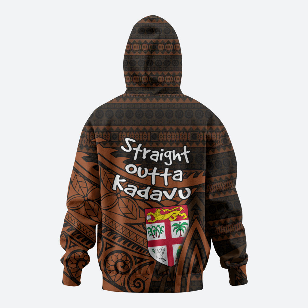 Straight Outta Kadavu Fiji Hoodie Tribal Polynesian Tattoo Coat Of Arms Flag TS04 - Polynesian Pride