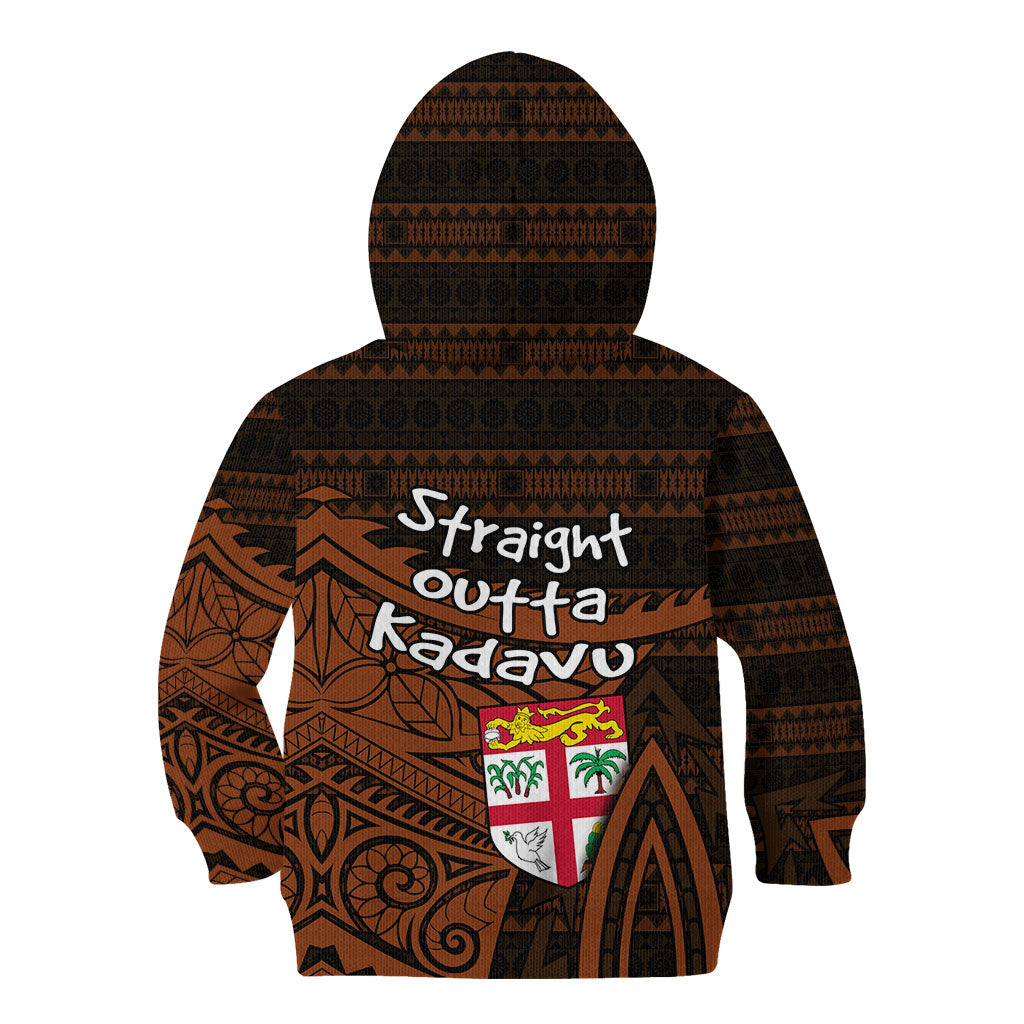 Straight Outta Kadavu Fiji Kid Hoodie Tribal Polynesian Tattoo Coat Of Arms Flag TS04 - Polynesian Pride