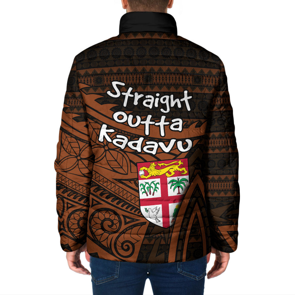 Straight Outta Kadavu Fiji Padded Jacket Tribal Polynesian Tattoo Coat Of Arms Flag TS04 - Polynesian Pride