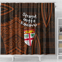 Straight Outta Kadavu Fiji Shower Curtain Tribal Polynesian Tattoo Coat Of Arms Flag TS04 - Polynesian Pride