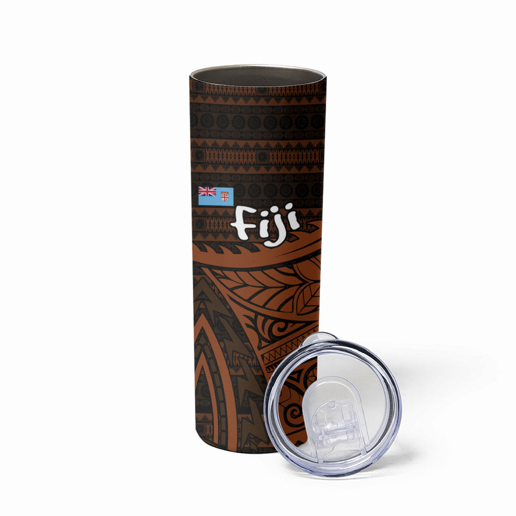 Straight Outta Kadavu Fiji Skinny Tumbler Tribal Polynesian Tattoo Coat Of Arms Flag TS04 - Polynesian Pride