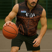 Straight Outta Kadavu Fiji Sleeveless Zip Hoodie Tribal Polynesian Tattoo Coat Of Arms Flag TS04 - Polynesian Pride