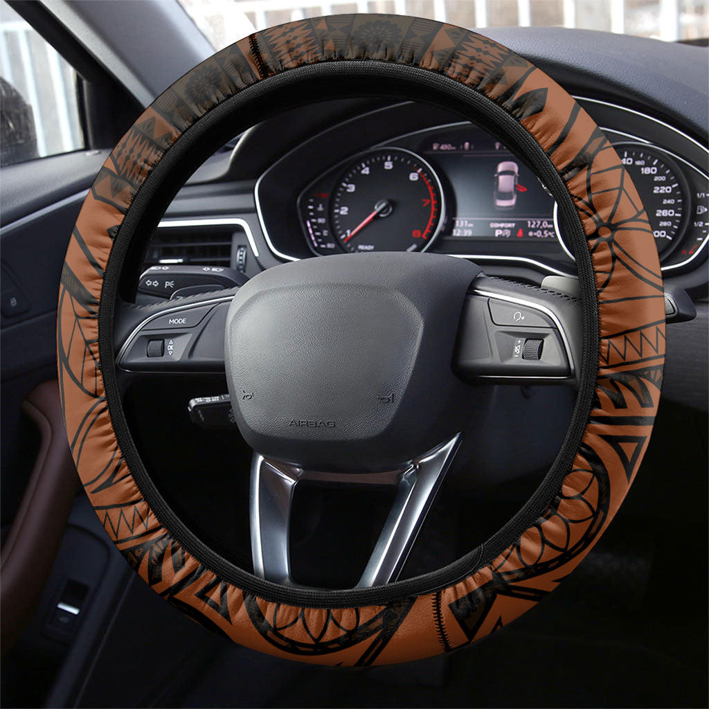 Straight Outta Kadavu Fiji Steering Wheel Cover Tribal Polynesian Tattoo Coat Of Arms Flag TS04 - Polynesian Pride