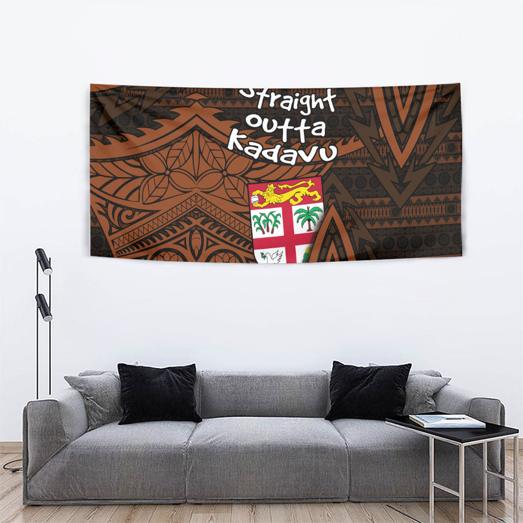 Straight Outta Kadavu Fiji Tapestry Tribal Polynesian Tattoo Coat Of Arms Flag TS04 - Polynesian Pride