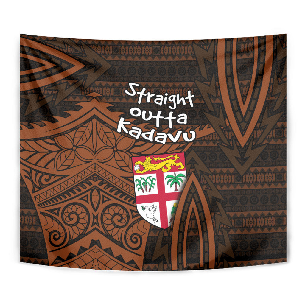Straight Outta Kadavu Fiji Tapestry Tribal Polynesian Tattoo Coat Of Arms Flag TS04 - Polynesian Pride