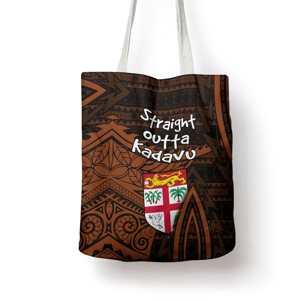 Straight Outta Kadavu Fiji Tote Bag Tribal Polynesian Tattoo Coat Of Arms Flag TS04 - Polynesian Pride