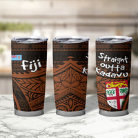 Straight Outta Kadavu Fiji Tumbler Cup Tribal Polynesian Tattoo Coat Of Arms Flag TS04 - Polynesian Pride