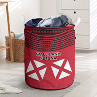 Wallis And Futuna Laundry Basket Polynesian Tattoo Flag Map TS04 Red Black - Polynesian Pride