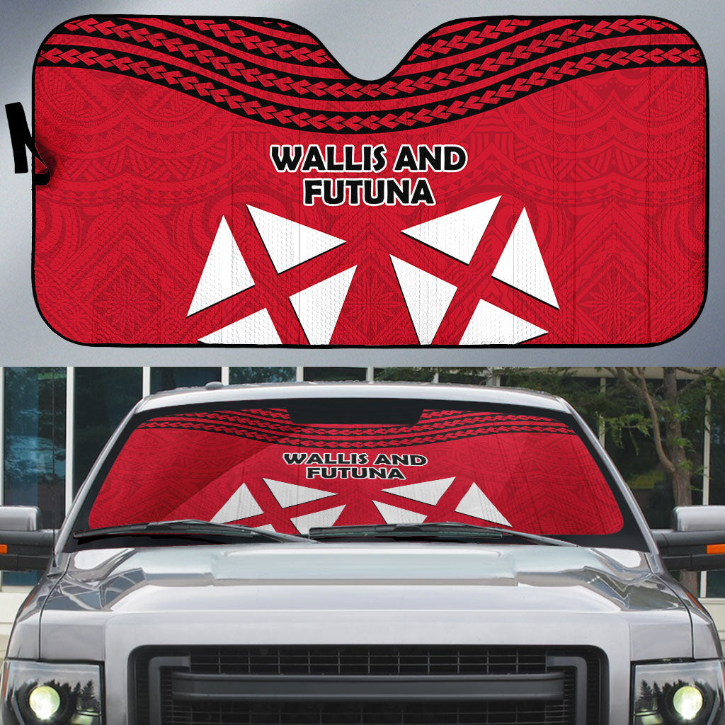 Wallis And Futuna Auto Sun Shade Polynesian Tattoo Flag Map