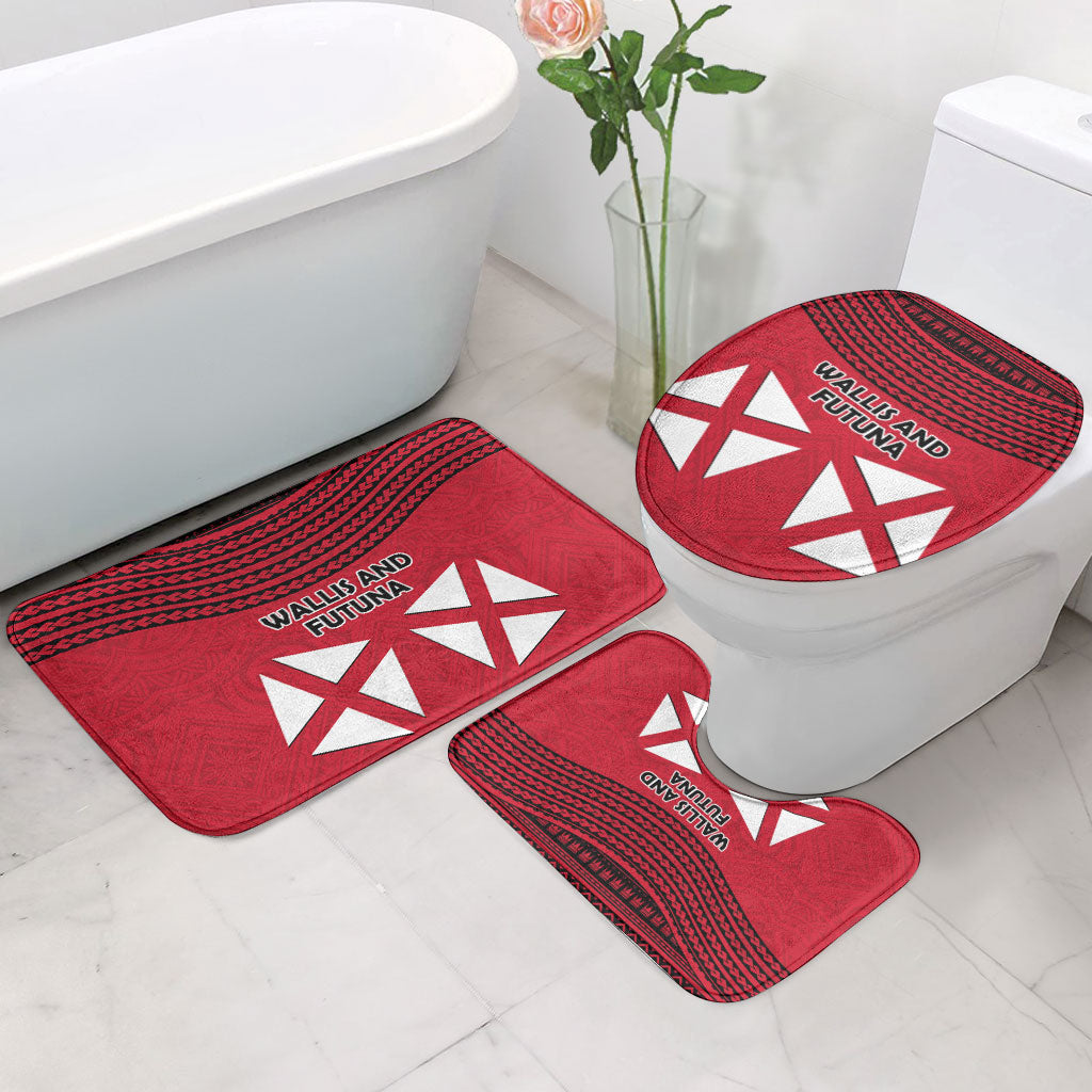 Wallis And Futuna Bathroom Set Polynesian Tattoo Flag Map TS04 - Polynesian Pride