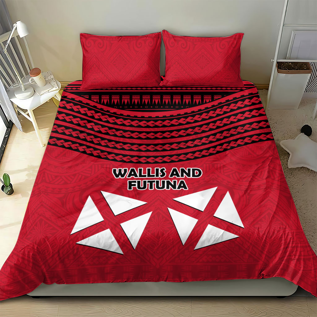 Wallis And Futuna Bedding Set Polynesian Tattoo Flag Map TS04 - Polynesian Pride