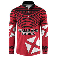 Wallis And Futuna Button Sweatshirt Polynesian Tattoo Flag Map TS04 Red Black - Polynesian Pride