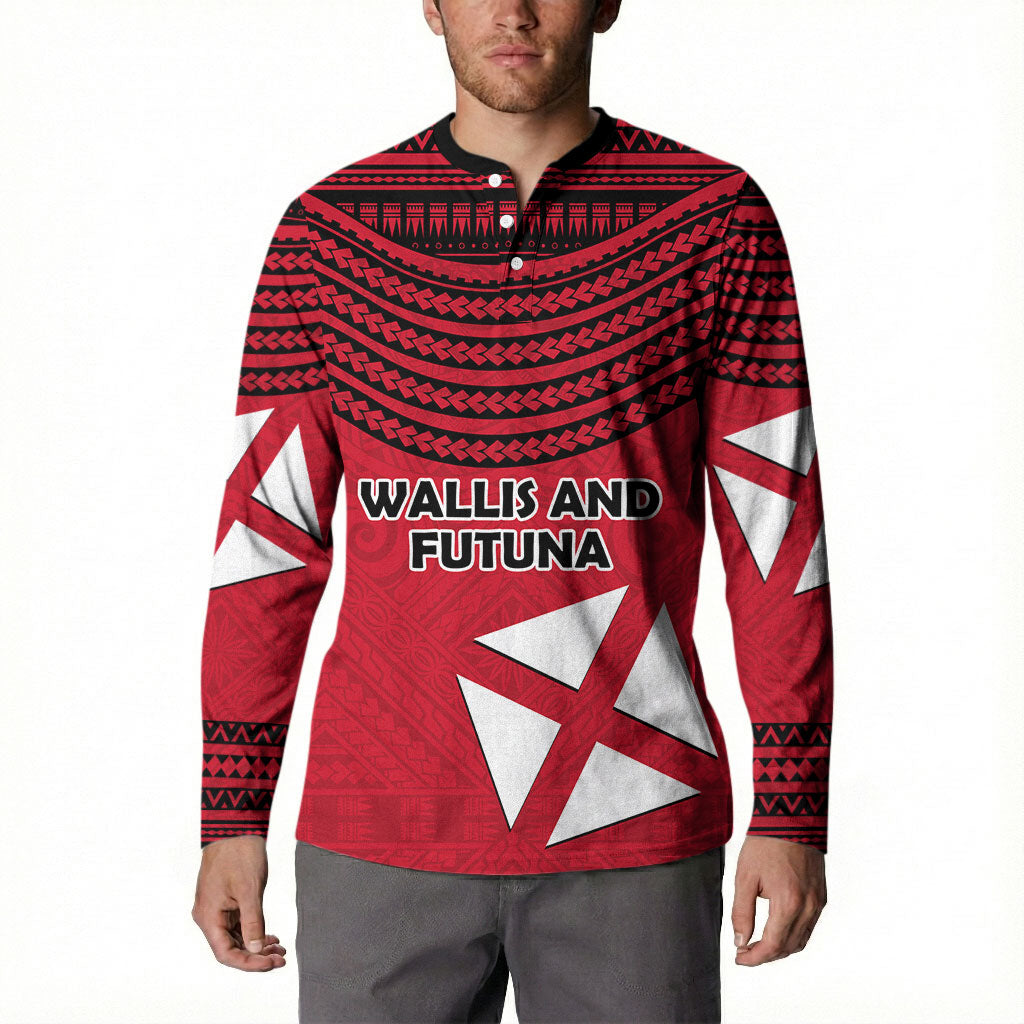 Wallis And Futuna Button Sweatshirt Polynesian Tattoo Flag Map TS04 - Polynesian Pride