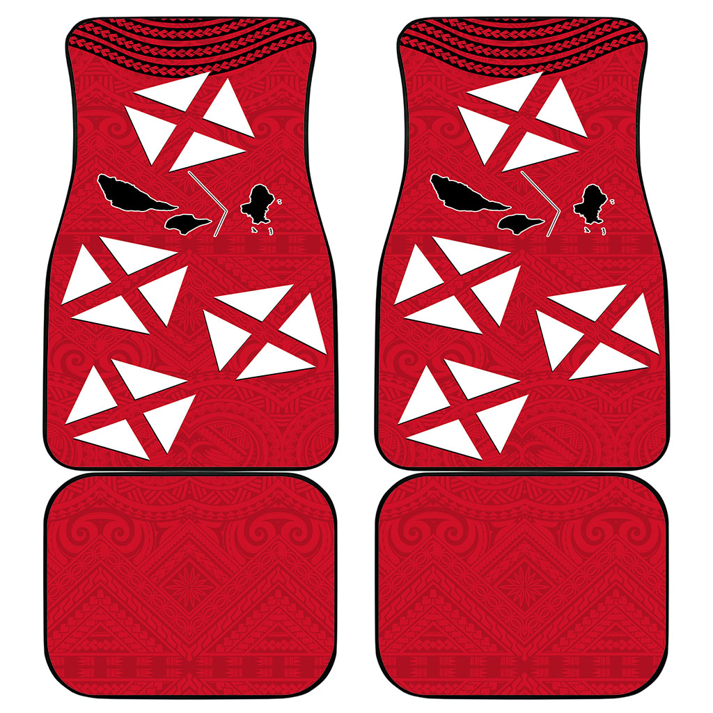 Wallis And Futuna Car Mats Polynesian Tattoo Flag Map TS04 - Polynesian Pride