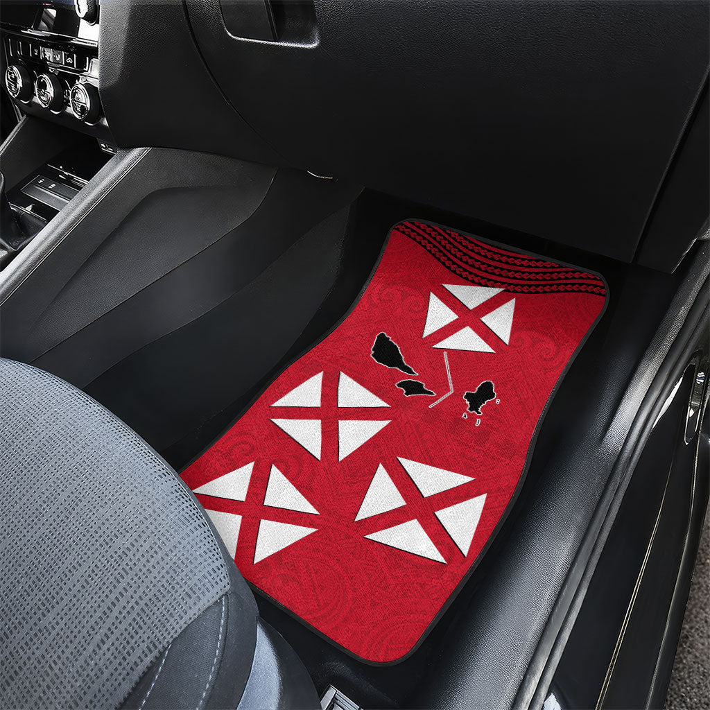 Wallis And Futuna Car Mats Polynesian Tattoo Flag Map TS04 - Polynesian Pride