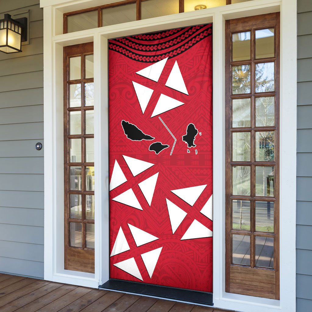 Wallis And Futuna Door Cover Polynesian Tattoo Flag Map TS04 - Polynesian Pride