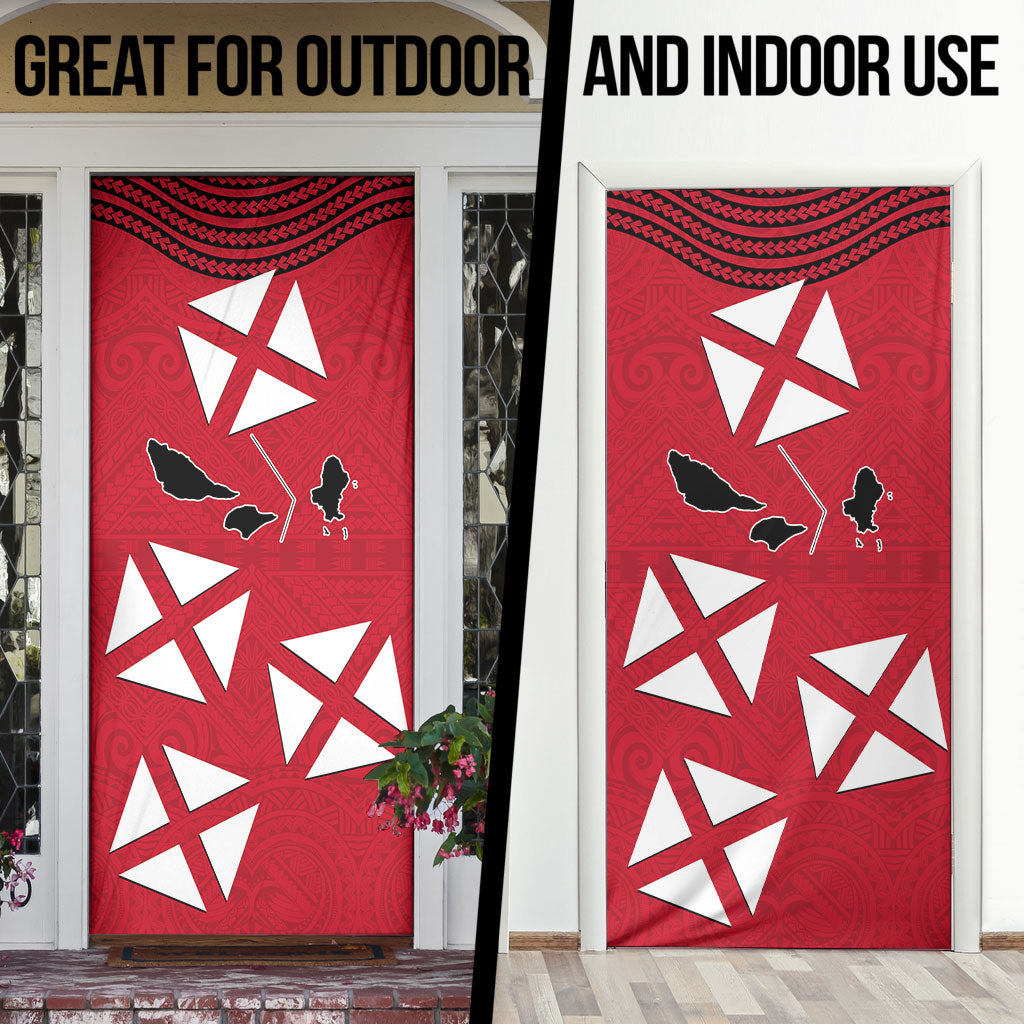 Wallis And Futuna Door Cover Polynesian Tattoo Flag Map TS04 - Polynesian Pride