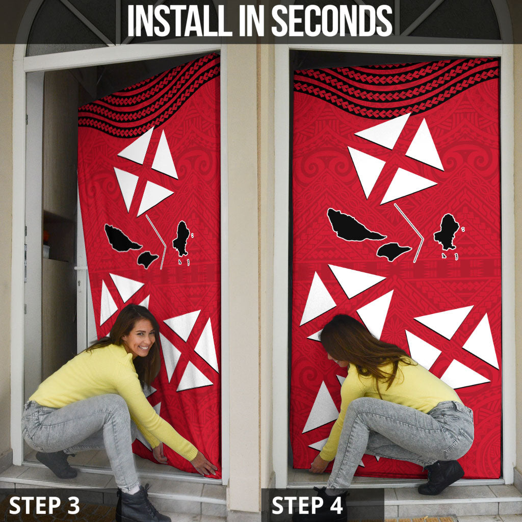 Wallis And Futuna Door Cover Polynesian Tattoo Flag Map TS04 - Polynesian Pride