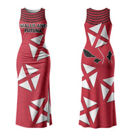 Wallis And Futuna Family Matching Tank Maxi Dress and Hawaiian Shirt Polynesian Tattoo Flag Map TS04 Mom's Dress Red Black - Polynesian Pride