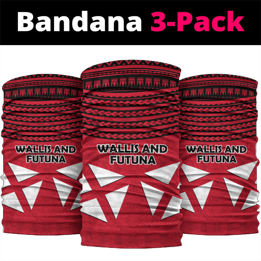 Wallis And Futuna Neck Gaiter Polynesian Tattoo Flag Map TS04 package One Size: 25*50cm Red Black - Polynesian Pride