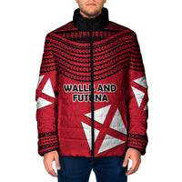 Wallis And Futuna Padded Jacket Polynesian Tattoo Flag Map TS04 Men Red Black - Polynesian Pride