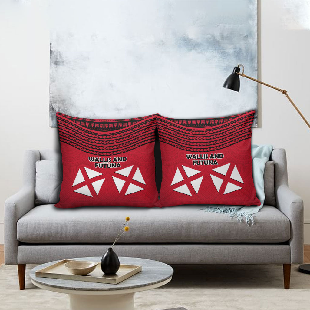 Wallis And Futuna Pillow Cover Polynesian Tattoo Flag Map TS04 - Polynesian Pride