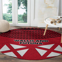 Wallis And Futuna Round Carpet Polynesian Tattoo Flag Map TS04 - Polynesian Pride
