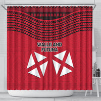 Wallis And Futuna Shower Curtain Polynesian Tattoo Flag Map TS04 - Polynesian Pride