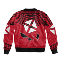 Wallis And Futuna Sleeve Zip Bomber Jacket Polynesian Tattoo Flag Map TS04 - Polynesian Pride