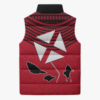 Wallis And Futuna Sleeveless Puffer Jacket Polynesian Tattoo Flag Map TS04 - Polynesian Pride