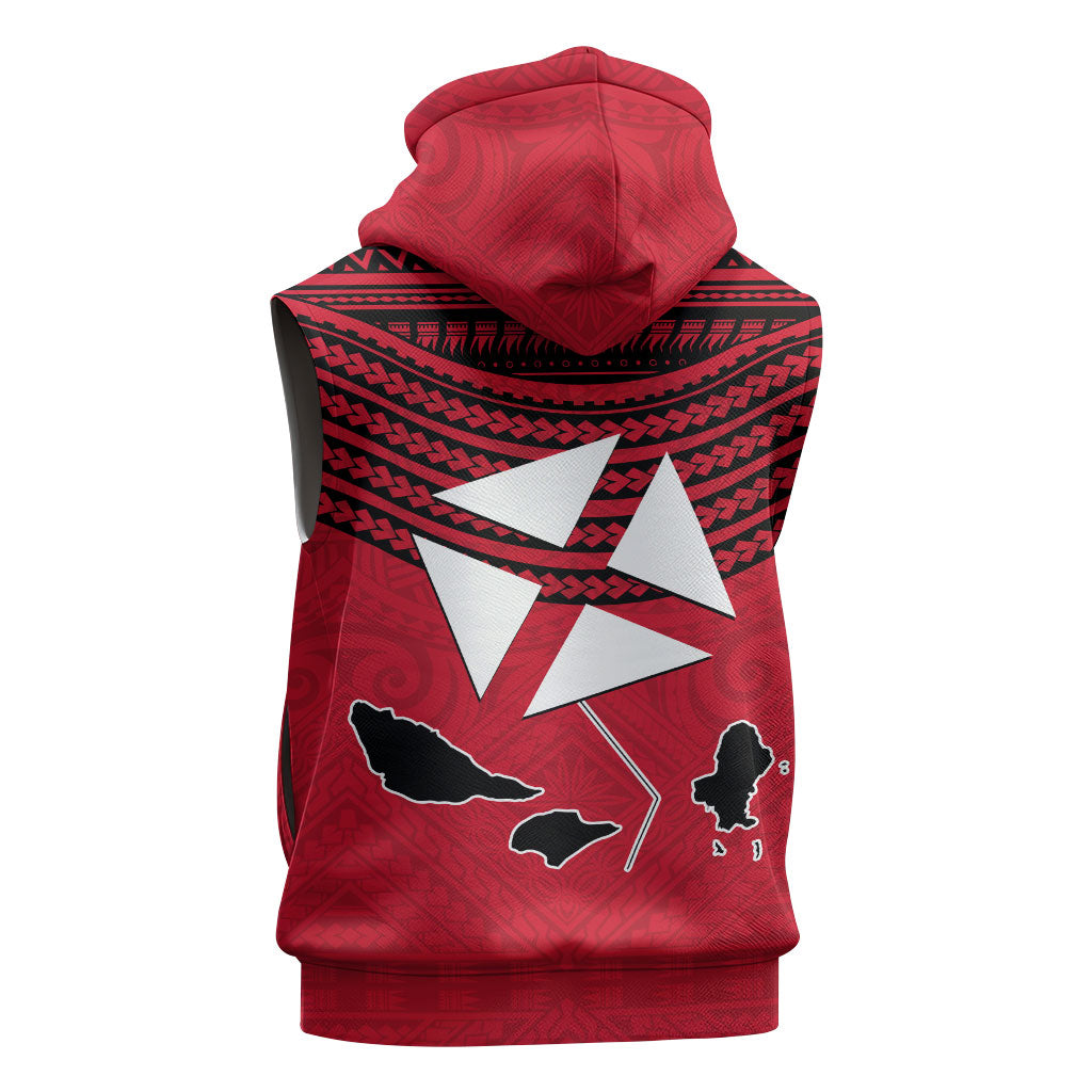 Wallis And Futuna Sleeveless Zip Hoodie Polynesian Tattoo Flag Map TS04 - Polynesian Pride