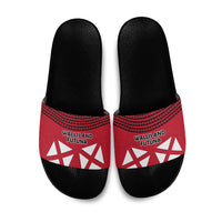 Wallis And Futuna Slide Sandals Polynesian Tattoo Flag Map TS04 Red Black - Polynesian Pride