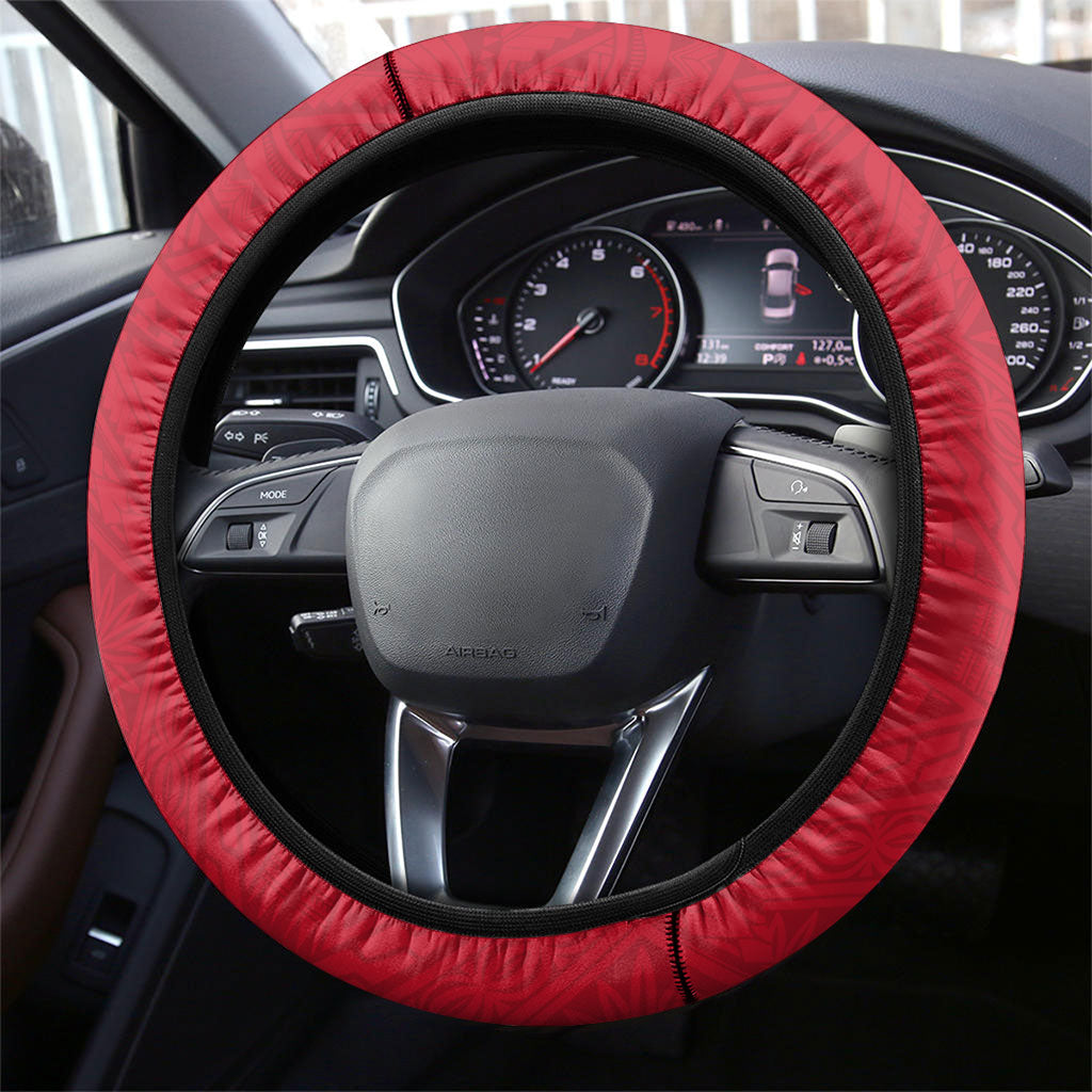 Wallis And Futuna Steering Wheel Cover Polynesian Tattoo Flag Map TS04 - Polynesian Pride