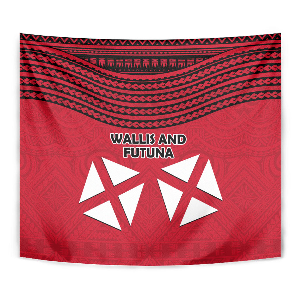 Wallis And Futuna Tapestry Polynesian Tattoo Flag Map TS04 - Polynesian Pride