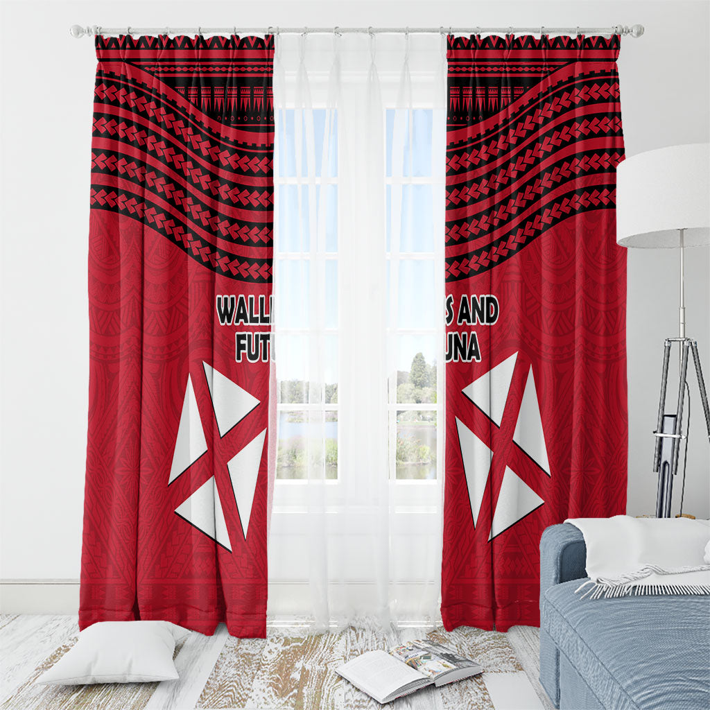 Wallis And Futuna Window Curtain Polynesian Tattoo Flag Map TS04 - Polynesian Pride