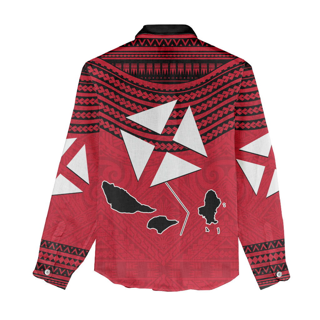 Wallis And Futuna Women Casual Shirt Polynesian Tattoo Flag Map TS04 - Polynesian Pride