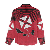 Wallis And Futuna Women Casual Shirt Polynesian Tattoo Flag Map TS04 - Polynesian Pride
