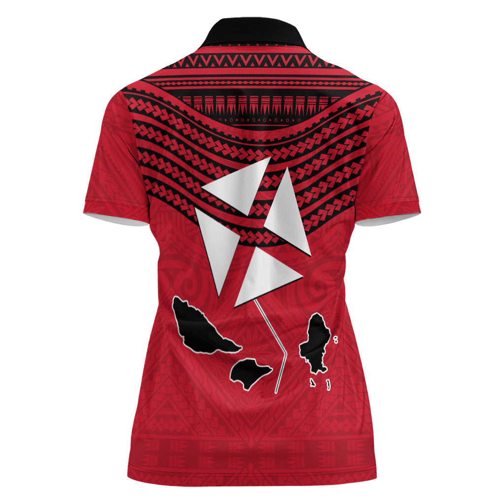 Wallis And Futuna Women Polo Shirt Polynesian Tattoo Flag Map TS04 - Polynesian Pride