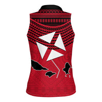 Wallis And Futuna Women Sleeveless Polo Shirt Polynesian Tattoo Flag Map TS04 - Polynesian Pride