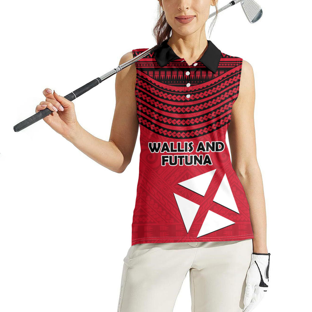 Wallis And Futuna Women Sleeveless Polo Shirt Polynesian Tattoo Flag Map TS04 - Polynesian Pride