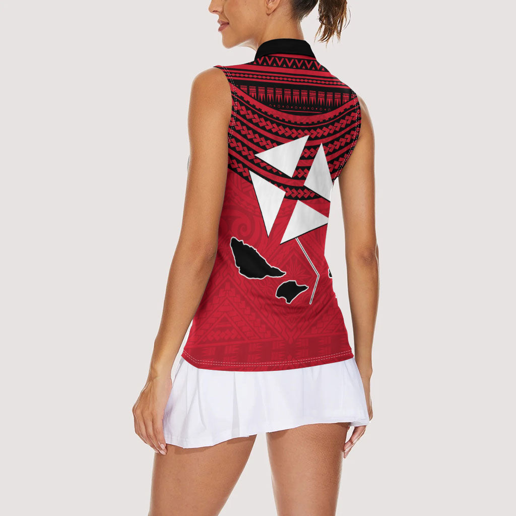 Wallis And Futuna Women Sleeveless Polo Shirt Polynesian Tattoo Flag Map TS04 - Polynesian Pride